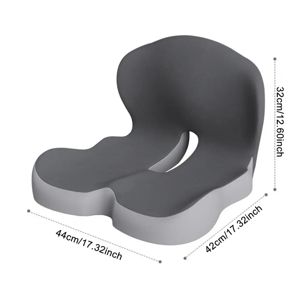 Ergonomic L-Shaped Memory Foam Seat Cushion with Lumbar Support for Tailbone Pain Relief in Office Settings