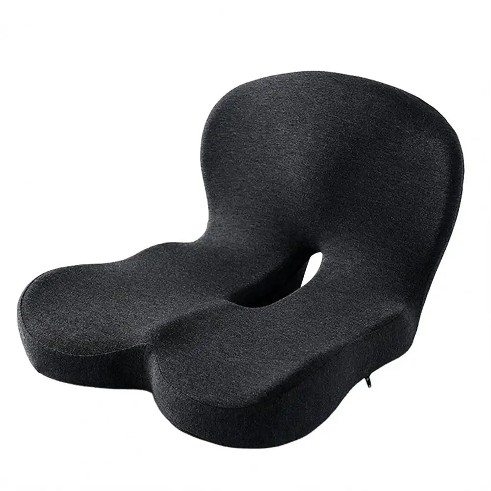 Ergonomic L-Shaped Memory Foam Seat Cushion with Lumbar Support for Tailbone Pain Relief in Office Settings