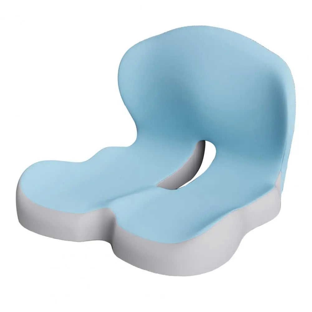 Ergonomic L-Shaped Memory Foam Seat Cushion with Lumbar Support for Tailbone Pain Relief in Office Settings