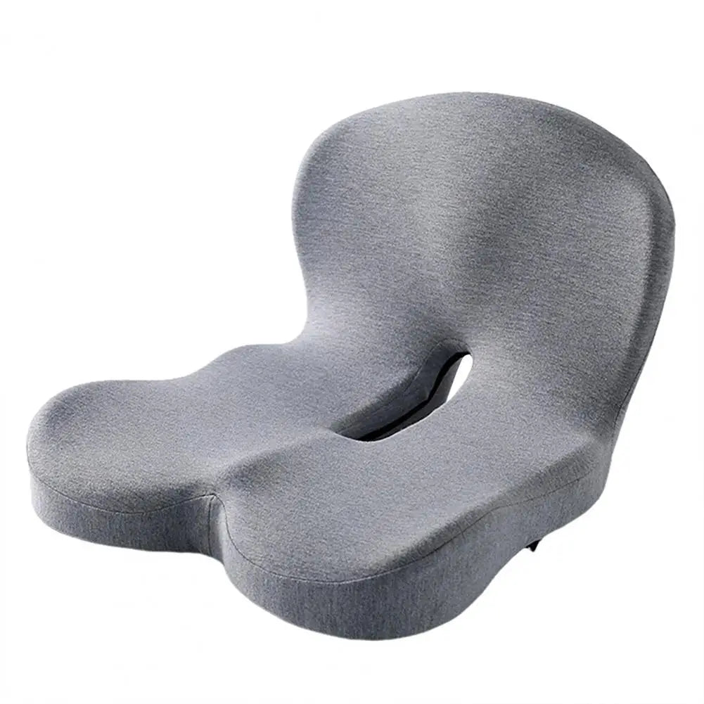 Ergonomic L-Shaped Memory Foam Seat Cushion with Lumbar Support for Tailbone Pain Relief in Office Settings
