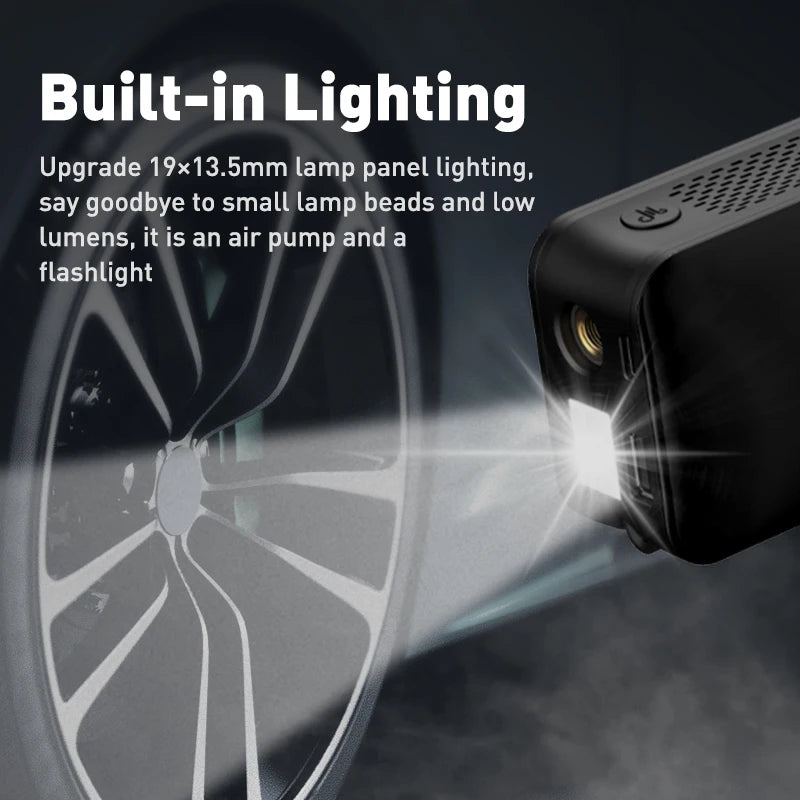 Wireless Portable Digital Air Pump with Multi-Function Display for Tires, Basketballs, and Bicycles - Ideal for Travel and Camping Emergencies