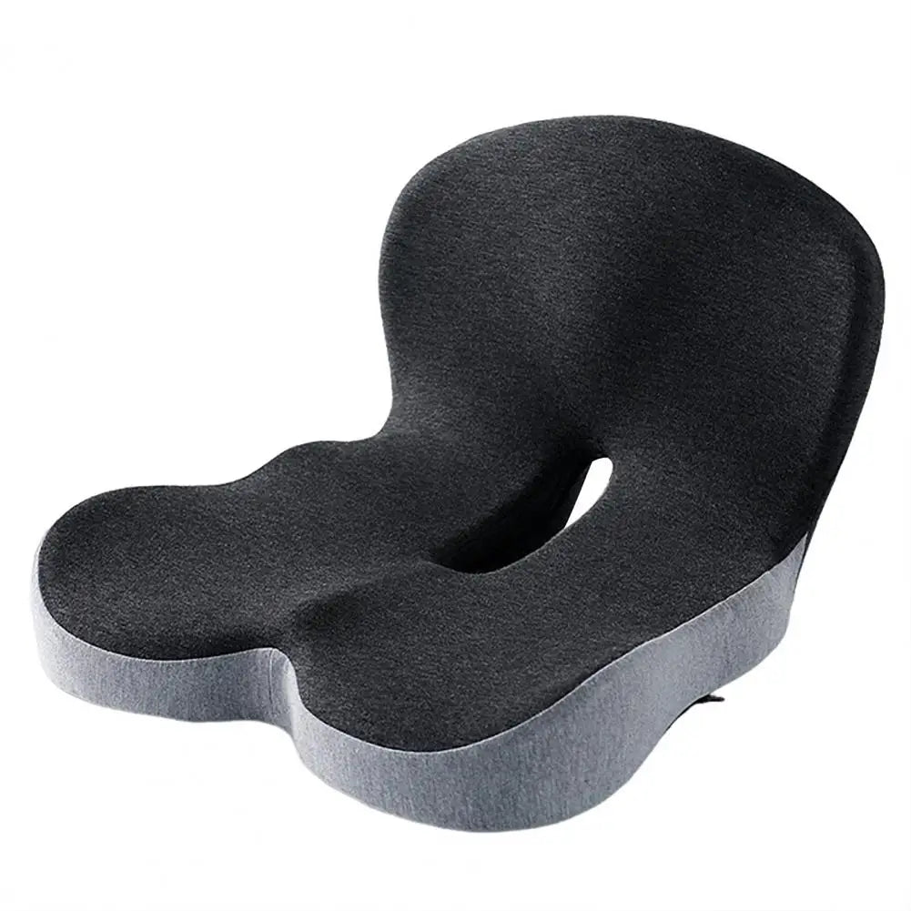 Ergonomic L-Shaped Memory Foam Seat Cushion with Lumbar Support for Tailbone Pain Relief in Office Settings