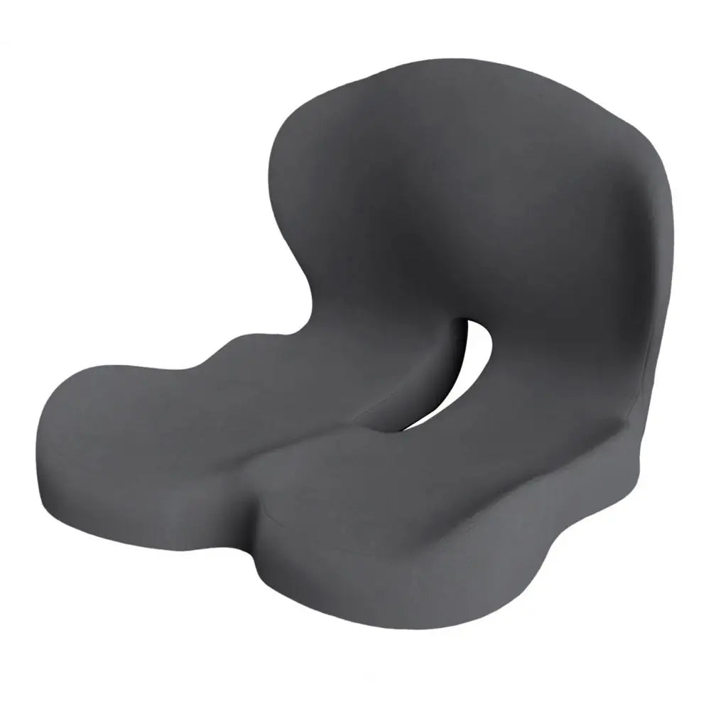 Ergonomic L-Shaped Memory Foam Seat Cushion with Lumbar Support for Tailbone Pain Relief in Office Settings